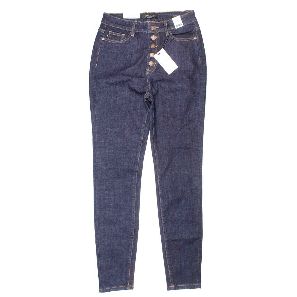 NWT Judy Blue Alexa Jeans Womens Size 7/28 Exposed Button Fly High Waist‎ Skinny